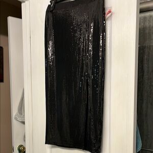 Black Sequin Maxi Pencil Skirt for Cocktail
